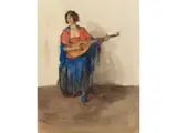 Guusje mit Laute by Isaac Israëls, watercolor, offered Jun 2026