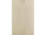 Mädchenakt von Vorne, die Hände am Rücken Verschränkt by Gustav Klimt, pencil, offered Dec 2024