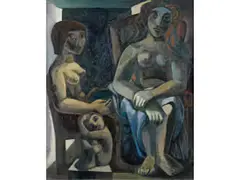 Figurengruppe by Johann Georg Müller, oil on canvas, offered Sep 2019