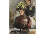 Dame bei der Modistin by Isaac Israëls, pastel, sold Sep 2024