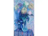 Impressionistisches Blumenstillleben mit Zwei Vasen by Dirk Smorenberg, oil on canvas, sold Mar 2019