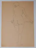 Weiblicher Rückenakt by Sigismund Righini, 1907, pencil, offered Jun 2022