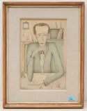 Surreale Komposition mit Mann und kleinem Frauenakt by Willy Roth, 1936, pencil, sold Jun 2022