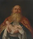 Simon und das Jesuskind by Adriaen van Nieulandt, 1629, oil on panel, sold Mar 2022