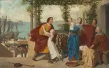 Die Heimkehr by Jean-Baptiste Auguste Leloir, oil on canvas, offered Mar 2022