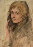Portrait einer jungen Dame by Cecil van Haanen, oil, sold Mar 2022