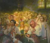 Szene in einer Kirche by Russland, um 1905, oil on canvas, sold Mar 2022
