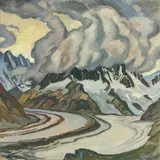Aletschgletscher by Adrian Allinson, 1921, oil on canvas, sold Mar 2022