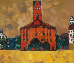 Kirche auf dem Winterfeldtplatz by Peter Janssen, 1957, oil on canvas, offered Mar 2022