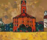 Kirche auf dem Winterfeldtplatz by Peter Janssen, 1957, oil on canvas, offered Mar 2022