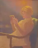 Lesende by Leon Kaufmann, 1918, pastel, sold Mar 2022
