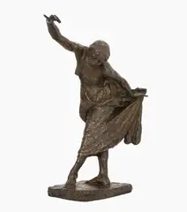 Junge, verbeugende Dame by Luigi Panzeri, bronze, sold Mar 2022