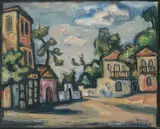 Strassenszene by Miron Sima, gouache, offered Mar 2022
