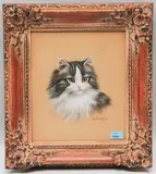 Portrait einer Katze by Burkhard Flury, pastel, sold Mar 2022