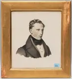 Portrait eines jungen Mannes by Hans Jakob Oeri, charcoal, sold Mar 2022