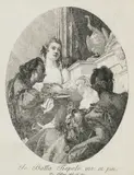Trois femmes présentant à Cléopatre les cadeaux de Marc-Antoine by Giovanni Domenico Tiepolo, etching, offered Mar 2022