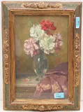 Blumenstillleben by Gustave Barrier, oil on board, offered Mar 2022