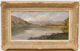 Lago di Pusiano e Monte Barro by Virgilio Colombo, oil on canvas, offered Mar 2022