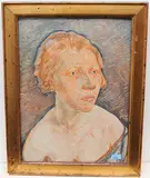 Bildnis einer Frau by Julius Hüther, 1929, oil on board, offered Mar 2022