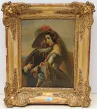 zugeschrieben Galantes Paar by Joseph Soumy, 1849, oil on canvas, sold Mar 2022