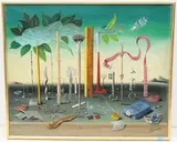 Surrealistische Landschaft by Georges Spiro, oil on canvas, sold Mar 2022