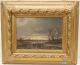 Holländische Winterlandschaft by Adolf Stademann, oil, sold Mar 2022
