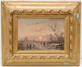 Winterlandschaft im Abendlicht by Adolf Stademann, oil on panel, sold Mar 2022