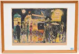 Nächtliche Strassenszene by Kees van Dongen, color lithograph, sold Mar 2022