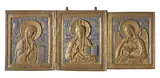 Russisch, um 1800 by Grosse Metallikone "Deesis", bronze, offered Mar 2022
