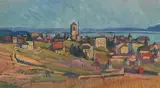 La Neuveville", um 1932 by Ernst Samuel Geiger, oil on board, offered Mar 2022