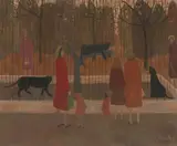 Panthères", 1980 by Henry Roulet, oil on canvas, sold Mar 2022