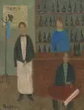 La robe bleue", 1980 by Henry Roulet, oil on canvas, sold Mar 2022