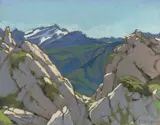 Alpes vaudoises by Franz Peter Birbaum, pastel, sold Mar 2022