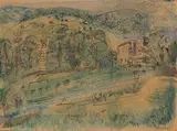 Landschaft by Serge Brignoni, 1933, mixed media, sold Mar 2022