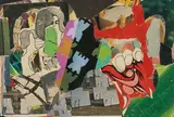 Ohne Titel by Serge Brignoni, 1982, collage, sold Mar 2022