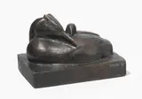 Taucher (Wasservogel) mit Küken by Robert Hainard, bronze, sold Mar 2022