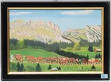Gamser-Alpfahrt by Ernst Zogg, oil on board, sold Mar 2022