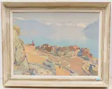 Rivaz et le Lac Léman", 1952 by Willy Friedrich Burger, oil on canvas, sold Mar 2022