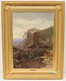 Herbstliche Landschaft mit Schloss by Edouard Castres, oil on canvas, offered Mar 2022