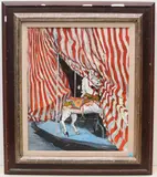 Das Karussellpferd", 1982 by Cobet, oil on canvas, sold Mar 2022