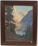 Am Öschinensee, 1927 by Gottfried Geiser, oil on canvas, sold Mar 2022