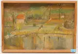 Haus am See" (Lago di Muzzano?) by Alis Guggenheim, oil on canvas, offered Mar 2022