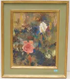 Gartenstück mit blühenden Rosen by Fritz Hug, oil, sold Mar 2022