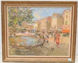 Zürich, am Bellevue by Josef Arpàd Kubass, oil on board, offered Mar 2022