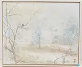 Rauhreif", 1964 by Walter Sautter, oil on canvas, sold Mar 2022