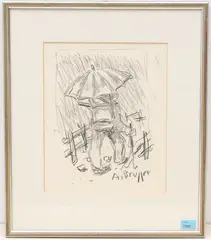 Regentag by Arnold Brügger, oil, offered Mar 2022