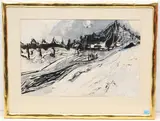 Winternacht am Spiegelberg by Coghuf, 1930, ink, offered Mar 2022