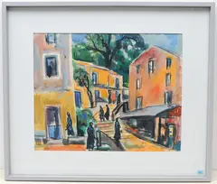 Südliche Stadtszene by Carl junior Liner, watercolor, sold Mar 2022