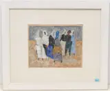 Frauengruppe by Carl Roesch, 1961, watercolor, sold Mar 2022