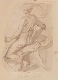 Figurenstudie by Karel Škréta, chalk, sold Dec 2021